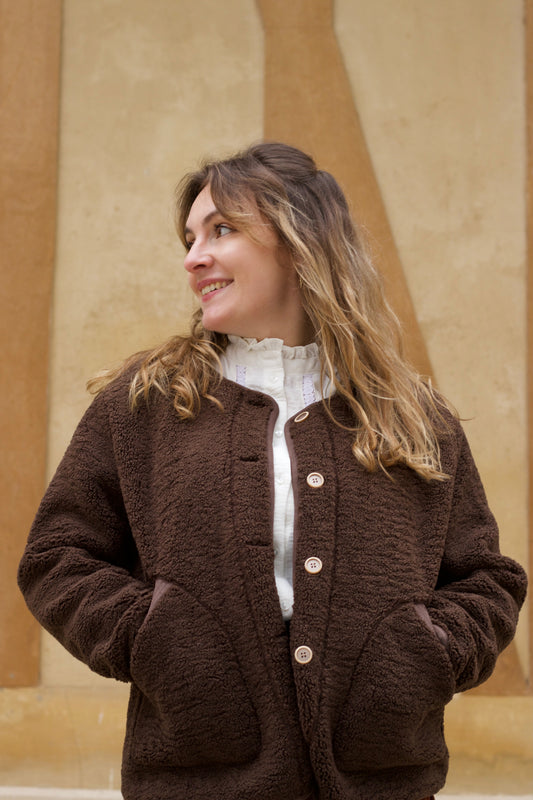 Veste Melia en sherpa avec écharpe intégrée