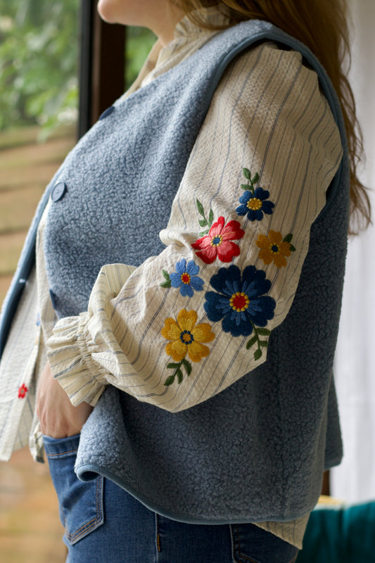 Veste sans manches bleu ciel Liva