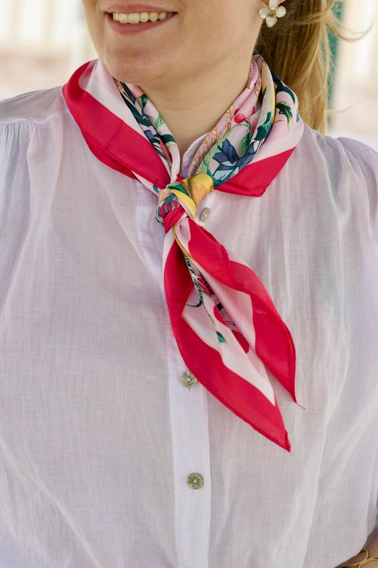 Foulard à motifs Calia rose