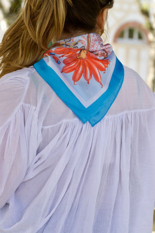 Foulard à motifs Calia bleu