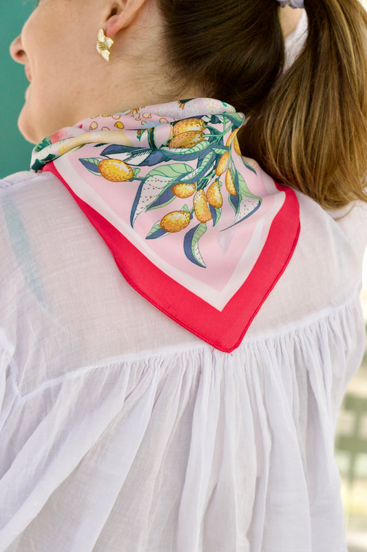 Foulard à motifs Calia rose