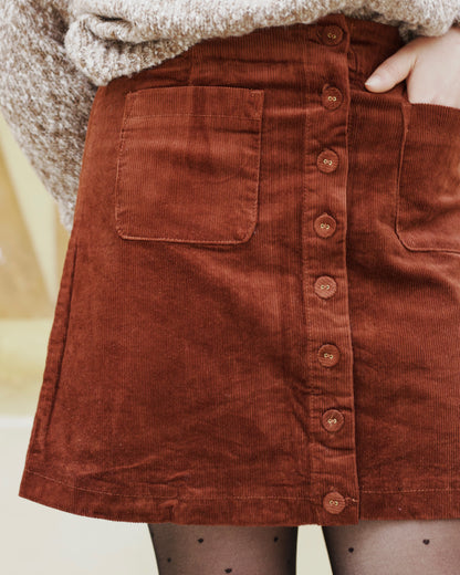 Jupe Mara velours camel clair