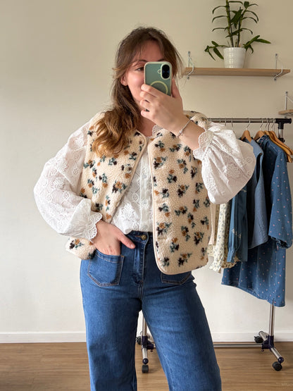 Veste de berger Serra sans manches sherpa à motifs