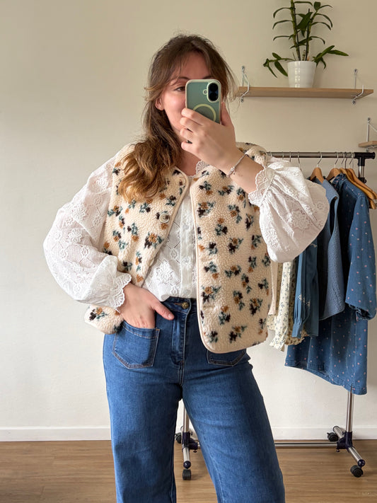 Veste de berger Serra sans manches sherpa à motifs