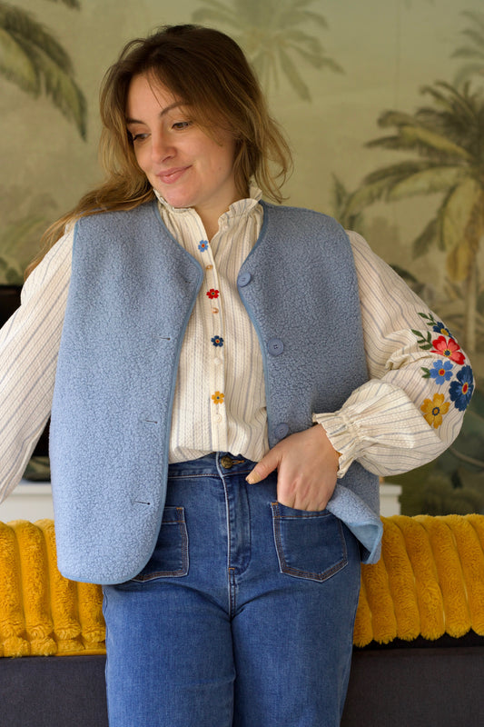 Veste de berger Liva bleu ciel