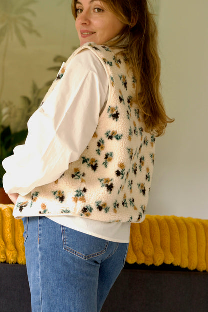 Veste de berger Serra sans manches sherpa à motifs