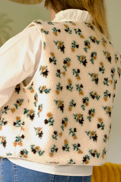 Veste de berger Serra sans manches sherpa à motifs