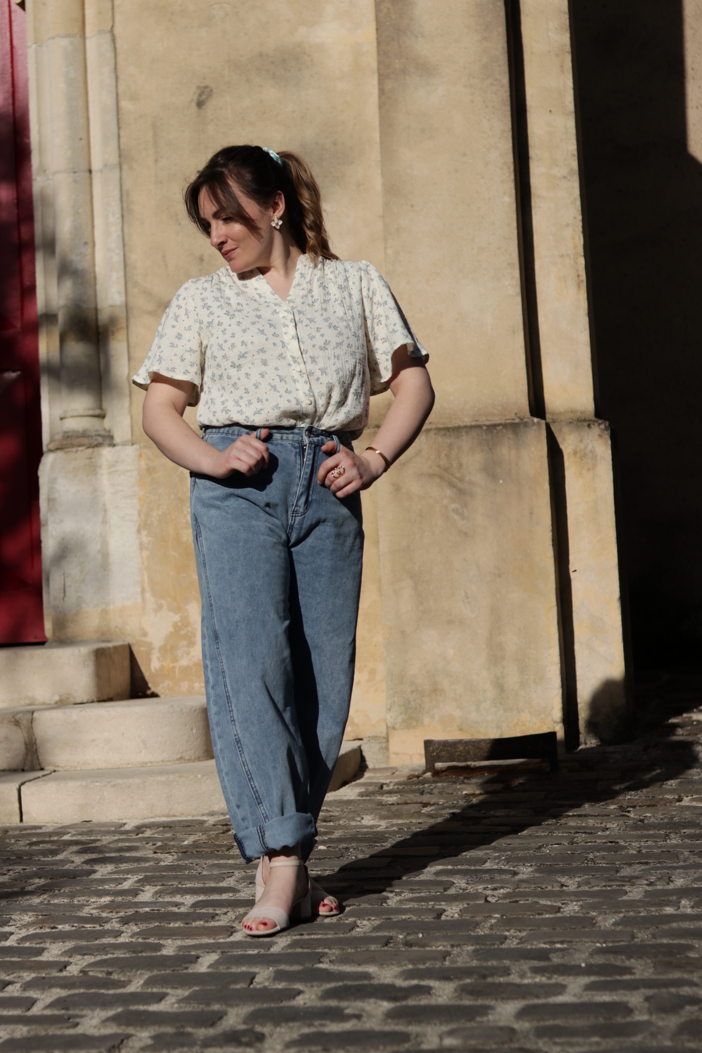 Blouse à fleurs bleues Elia